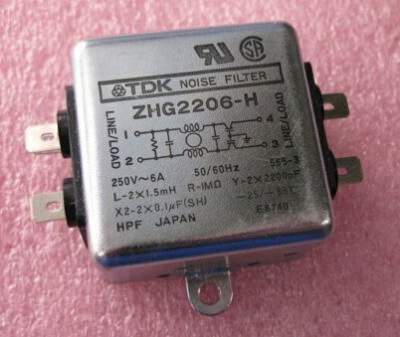 Power Line Filter, 125/250V, 6A